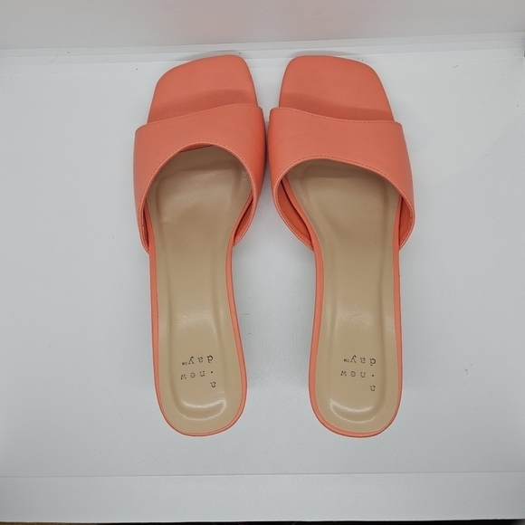 a new day coral pink heeled slides size 8.5 - Picture 5 of 11